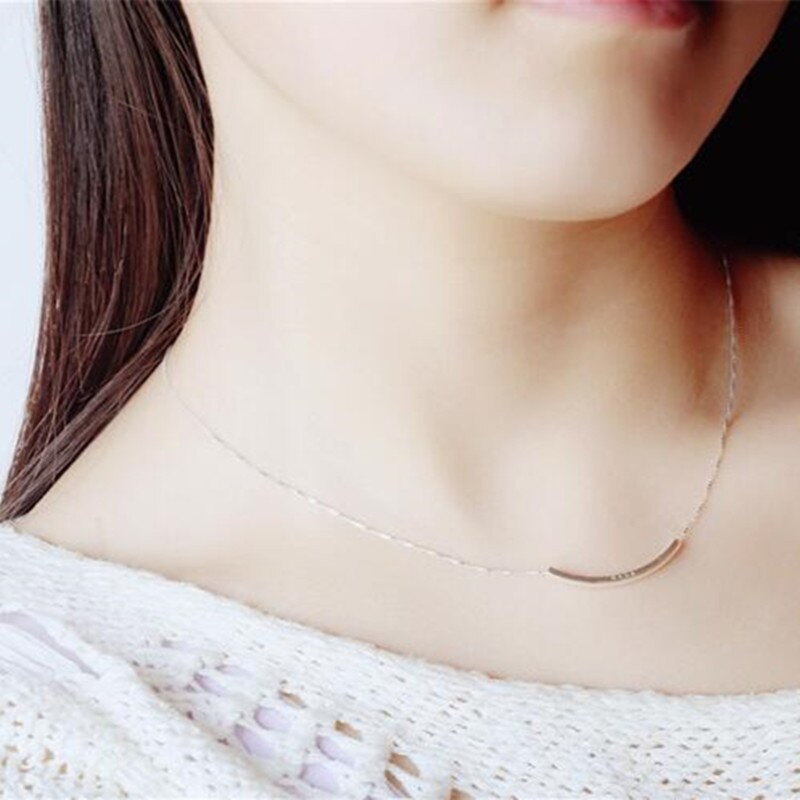 925 Sterling Silver Jewelry Fresh Temperament Japanese And Korean Simple Clavicle Chain Necklaces H9