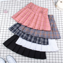 High Waist Pleated Skirt For Tennis Badminton Sport Strap With Inner Shorts Plaid Mini Training Skirt Cheerleading Uniform