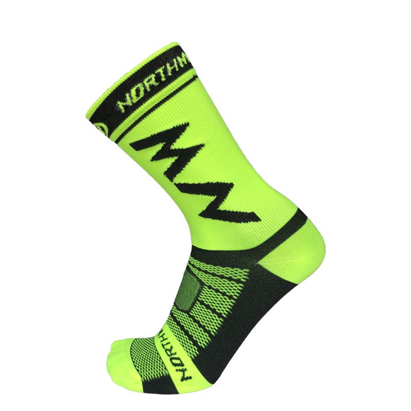 Men Sports Socks Riding Cycling Socks Running Sport Sock Summer Mountain Hiking Man Women Bike Socks Calcetines Ciclismo: 7seFluorescent green