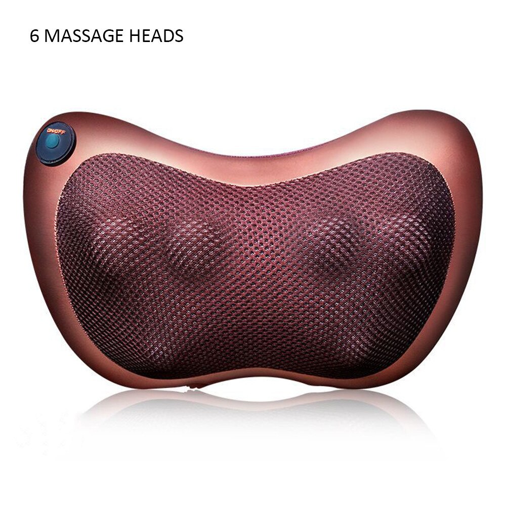 Car Home Head Neck Massager Cervical Shiatsu Massage shoulder Back Waist Body Multifunctional Electric Massage Pillow Cushion: US Plug / 6 head