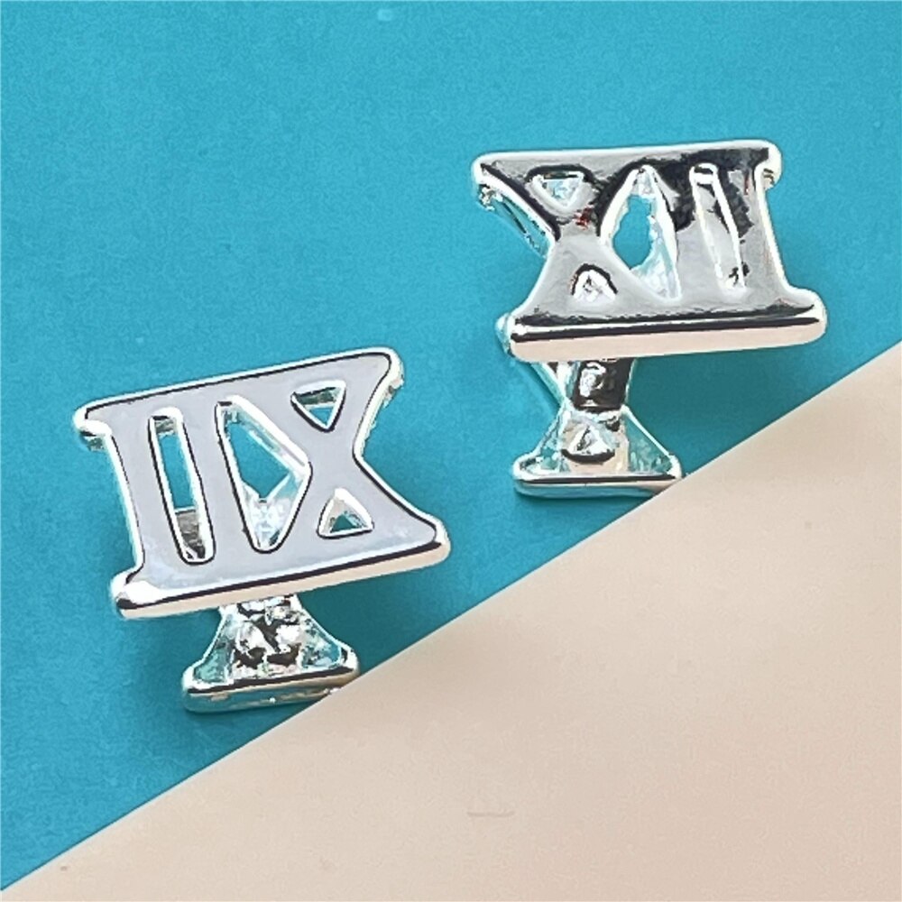 925 Zilveren Manchetknopen Hollow Romeinse Vierkante Knoppen Sieraden