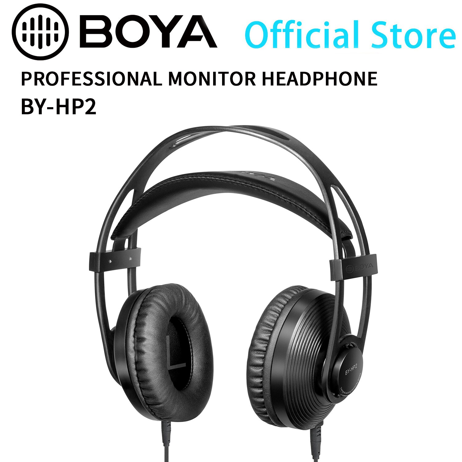 Boya BY-HP2 3M Professionele Monitor Hoofdtelefoon Over-Ear Headset 3.5Mm &amp; 6.35Mm Uitgang Voor Filmmaken Dj podcasting Interview