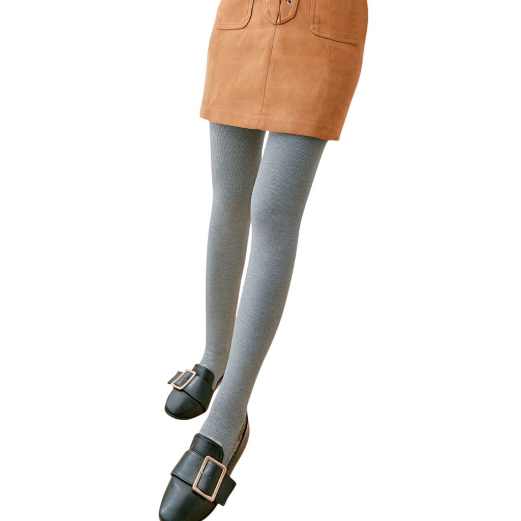 Vrouwen Strakke Spiraal Broek Warme Leggings Vrouwen Skinny Warme Broek Volledige Fluwelen Leggins Gebreide Dikke Super Elastische Leggings d #: Gray