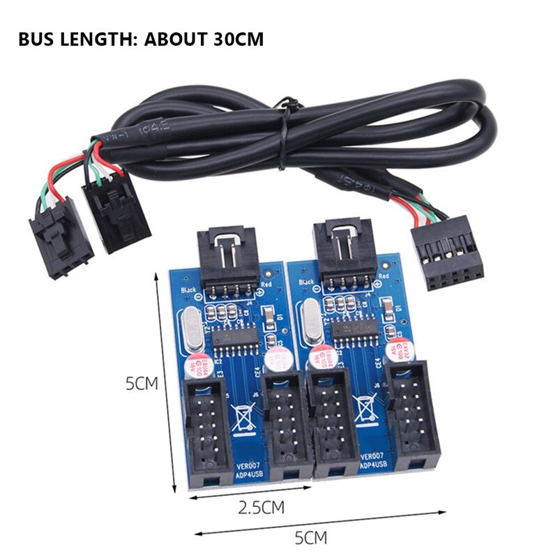 9Pin USB Header Extension Kabel Karte Desktop 9-Pin USB HUB USB 2,0 9 Pin Stecker Adapter