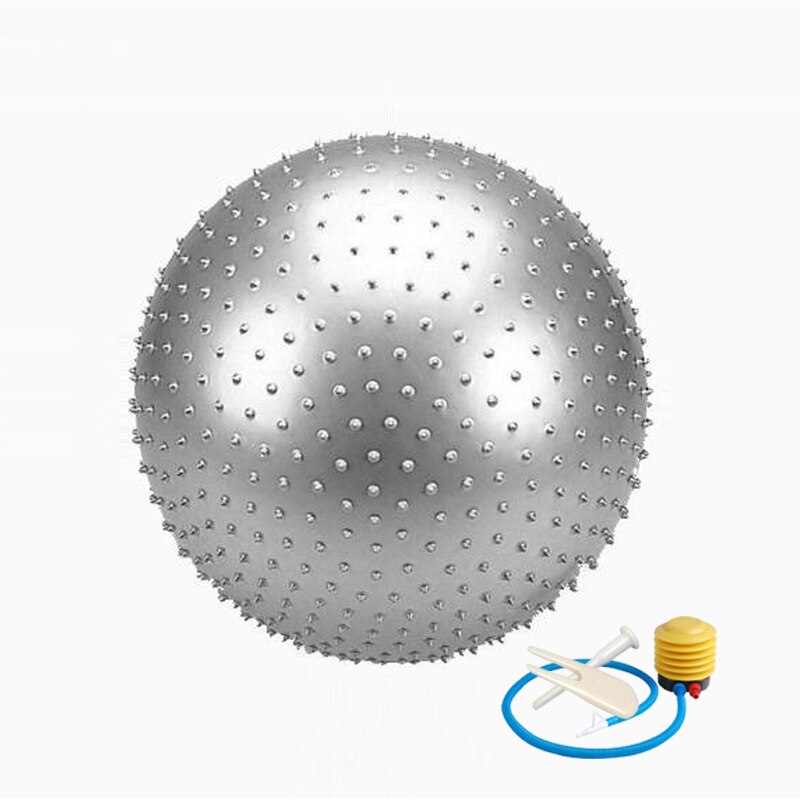 65CM Massage Bump Granule Yoga Balls Exercise Balance Sense Training Ball Fitness Gym Pilates Workout Thorn Point Fitball: Silver