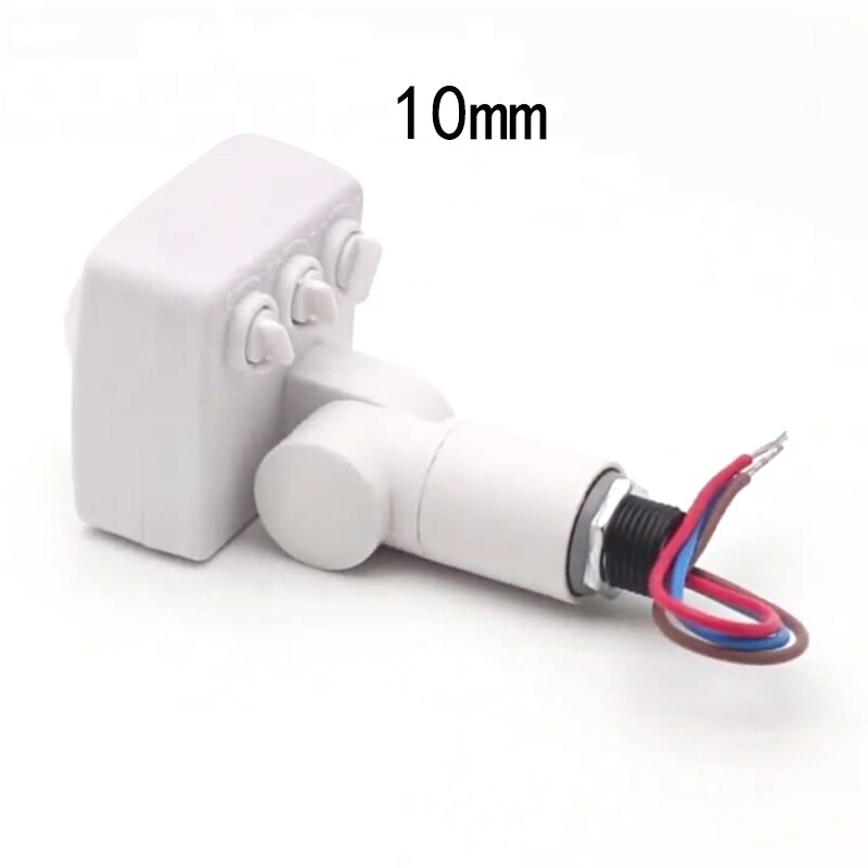 1Pcs Mini Led Overstroming Licht Pir Motion Sensor Switch Detector Outdoor IP65 Waterdichte 85-265V Motion Sensor verstelbare Pir Schakelaar: 10mm White
