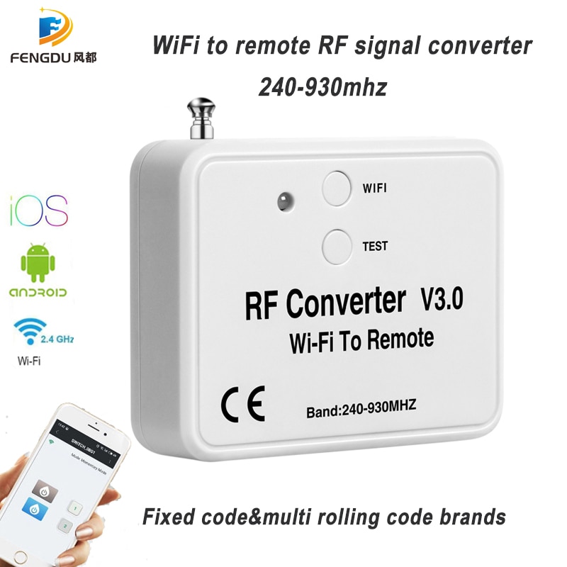 Wifi Schakelaar 240 ~ 930Mhz Afstandsbediening Brug Wifi Om Afstandsbediening Rf Converter Voor Garagedeur Voor Smart Home