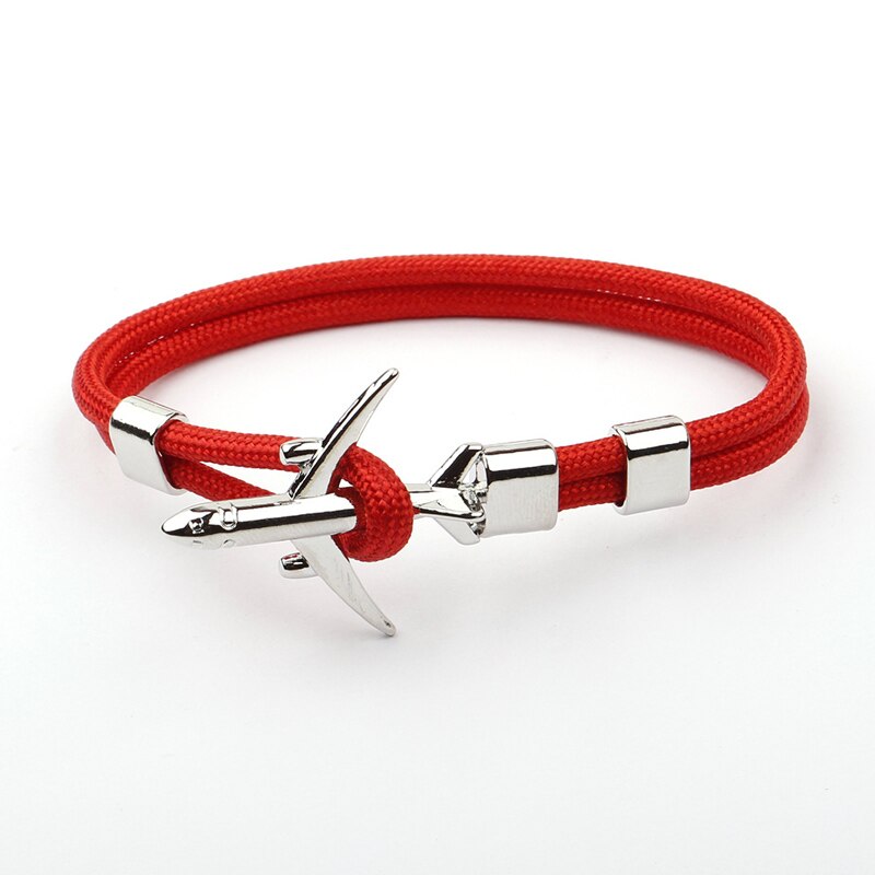 NIUYITID samolot charm kotwica mężczyzn bransoletki kobiet lotnisko moda Rope Chain Paracord lotnictwa życia biżuteria Pulseras Hombres: A7