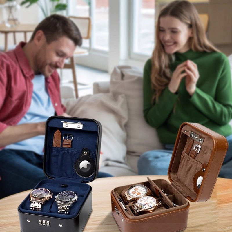 Leren horlogedoos Luxe herenhorloges Opbergkoffers Draagbare polshorloge-organizer Geschenkdozen Horloges Reiskoffers met slot