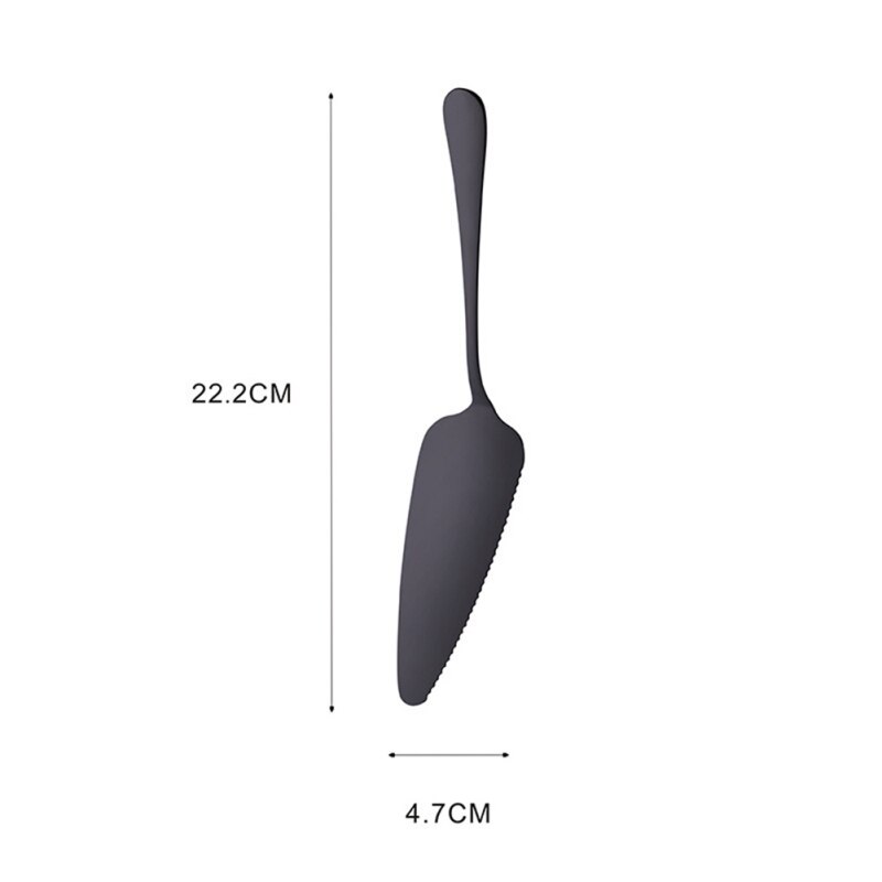 Espátula para masa de Pizza de acero inoxidable, 1 Uds., espátula triangular de queso, espátula dentada dorada para pastel, herramientas para pastel de acero: Negro