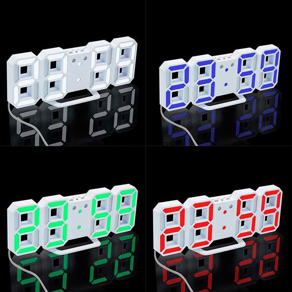 SDYDAY Digital Clock Wall Mount Three Dimensional Decoration Electronic Numerals Wall Clock Home Office