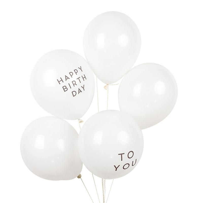 100pcs 12 Inch Birthday Balloons HAPPY BIRTH DAY TO YOU Letter Printing Balloons Latex Balloons