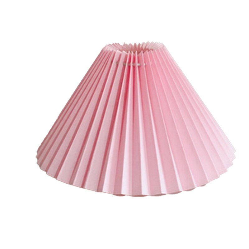 Pleated Lampshade E27 Light Cover Japanese Style Fabric Table Lamp Ceiling Decor C1: Pink