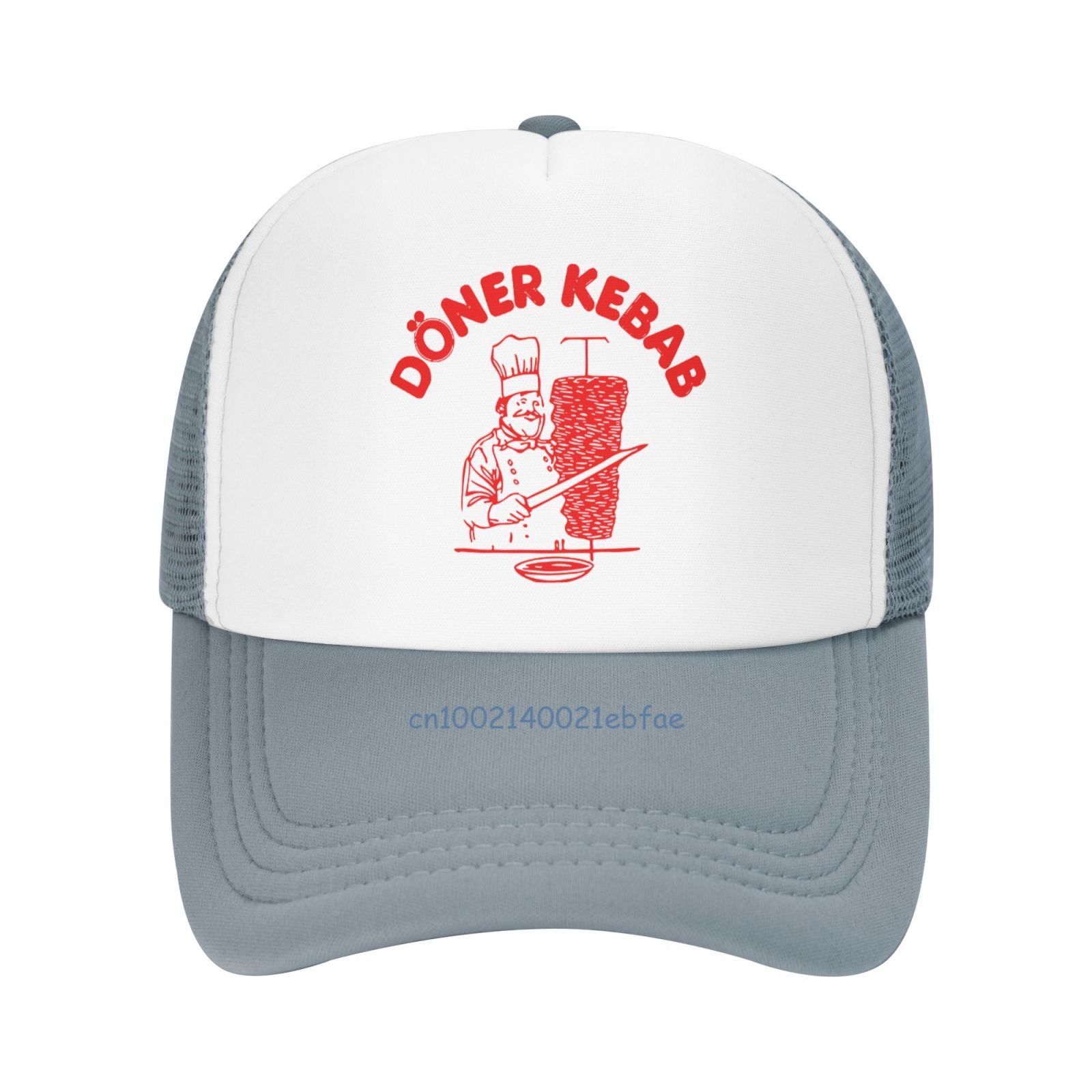 Funny Doner Kebab Baseball Cap Summer Breathable Mesh Caps Unisex Sun Protection Fishing Hats Adjustable Snapback Hat: black