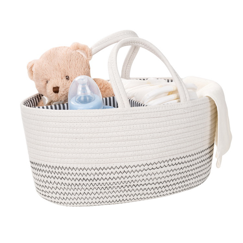 Boîte de rangement pour couches bébé 100% coton corde bébé chambre panier de rangement pour couches boîte de rangement pour couches convient pour lingette humide jouet stockage