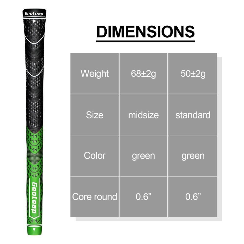 Geoleap ACE-C Golf Grips 10 Stks/partij, Hybride Golf Club Grips, Multi Samengestelde, Standaard, 10 Kleuren Optioneel,: green