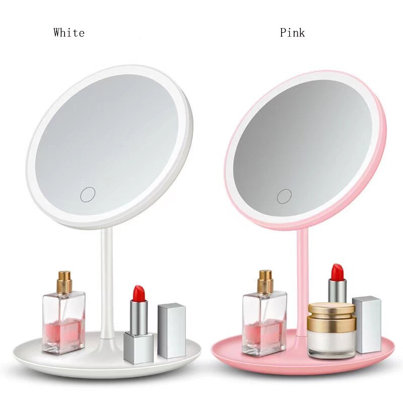 3 tilstande makeup spejl med led lys kosmetiske spejle rund form desktop forfængelighed spejl genopladelige belysning spejle