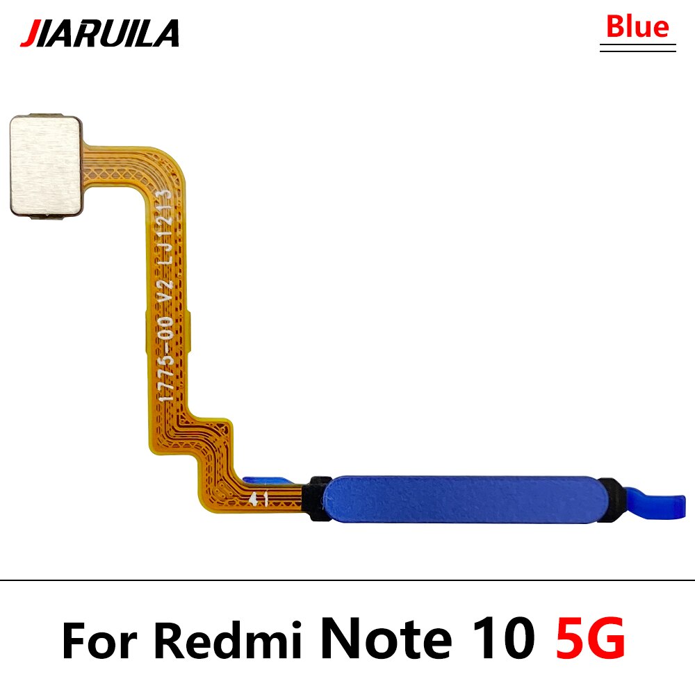 Câble flexible de remplacement pour Xiaomi Redmi Note 10 Pro, 5G, bouton accueil, capteur d'empreinte digitale, identification tactile: Note 10 5G Blue