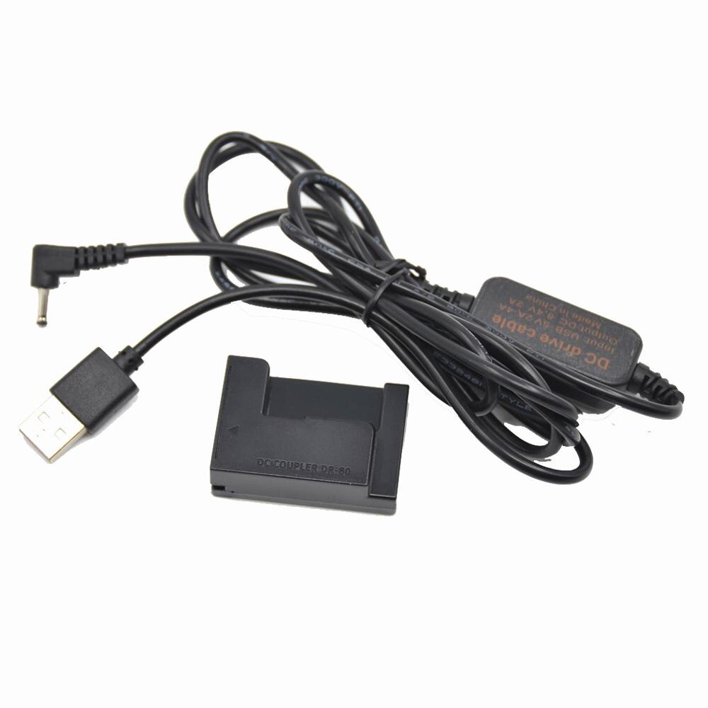 ACK-DC80 cargador tipo batería externa 5V-8V-cable USB + DR-80 DC acoplador NB-10L batería simulada para Canon G1X G3X G15 G16 SX50 SX60HS