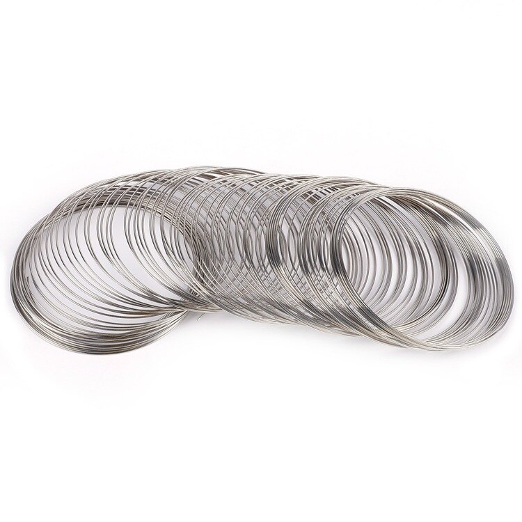 100 rolls/lot Rhodium/Gold/Silver Plated Steel Wire 0.6MM Choker/Bangle Memory Beading Metal Wire DIY Jewelry Making Accessories: rhodium