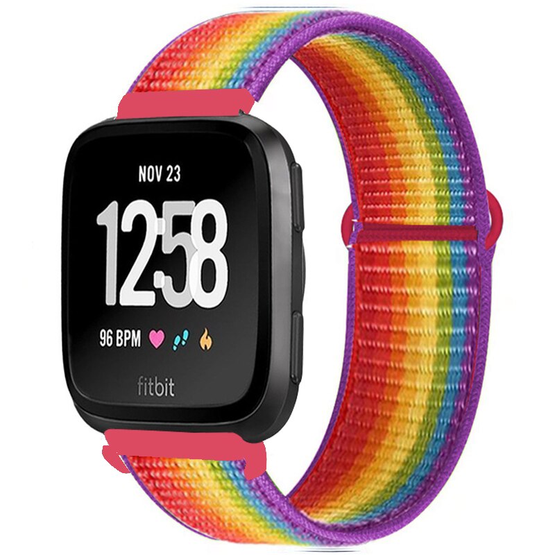 Correa tejida de nailon para Fitbit Versa/Lite/Versa2, repuesto de reloj inteligente, pulsera deportiva, Fitbit Versa 2: NEW rainbow