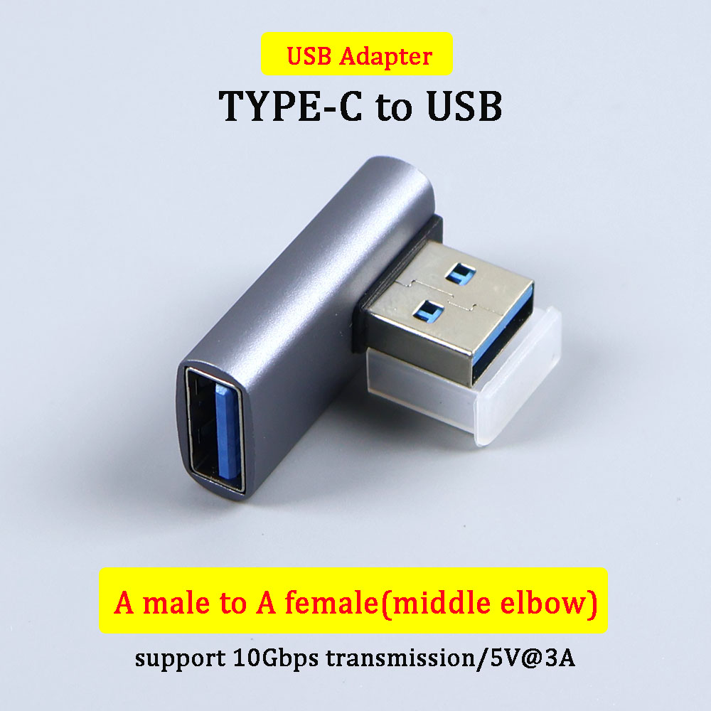 90/180 -graders vinkel c-adapter c usb c otg till usb-omvandlare u-formad usb -c 3.0 -kontakt för android-dator, telefon, surfplatta: Armégrön