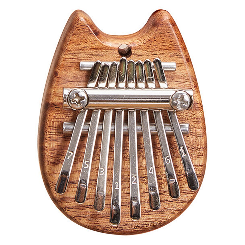 Solid Mbira 8 Keys Kalimba Mini Portable Thumb Piano Kalimba Thumb Piano Wood African Musical Instruments Musician Music: cat wooden