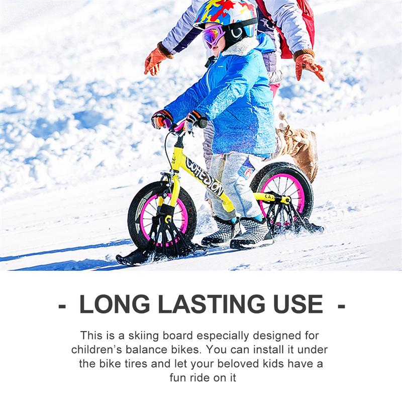 12- tommer balance cykel ski slæde til børn 2 stk cykelhjul mount skiløb snowboard vinter udendørs sportsartikler ski board