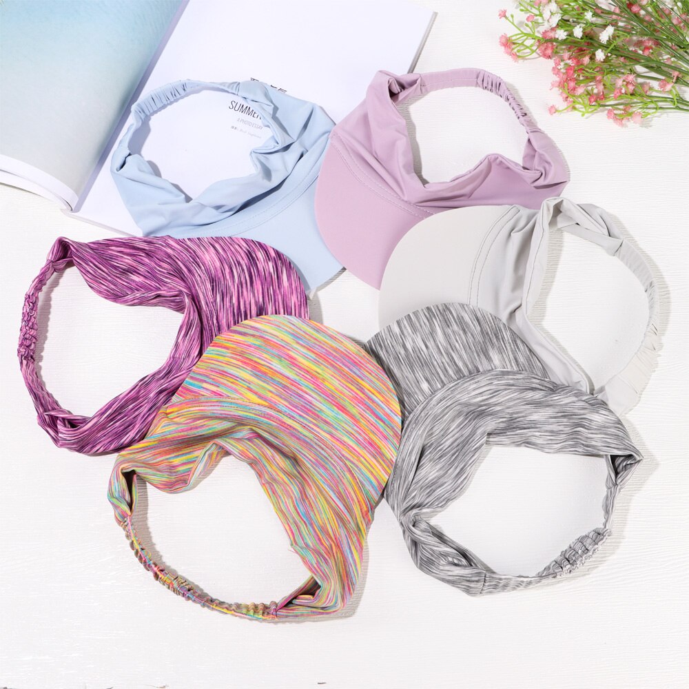Adjustable Quick Dry Golf Tennis Hat Sun Visor Sports Hat Women Men Lightweight Tie Dye Visor Portable Outdoor Sunscreen Hat