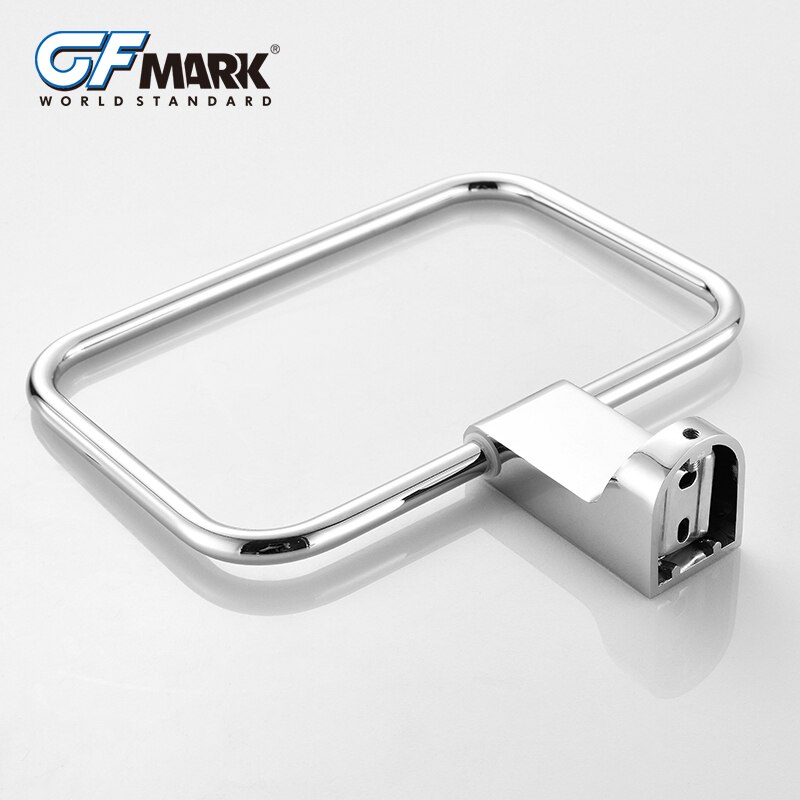 GFmark Vierkante Handdoek Ringen Wall Mounted Porte Serviette Anneau Serviette Badkamer Hardware Accessoires Wc Chrome Handdoek Ring