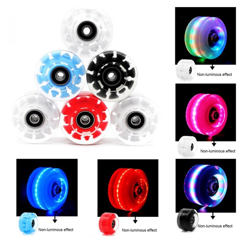4Pcs Glow Skate Flash Wheel Micro Scooter Flashing Roller Back Rear Skateboard Scooter Ball Roller Wheels