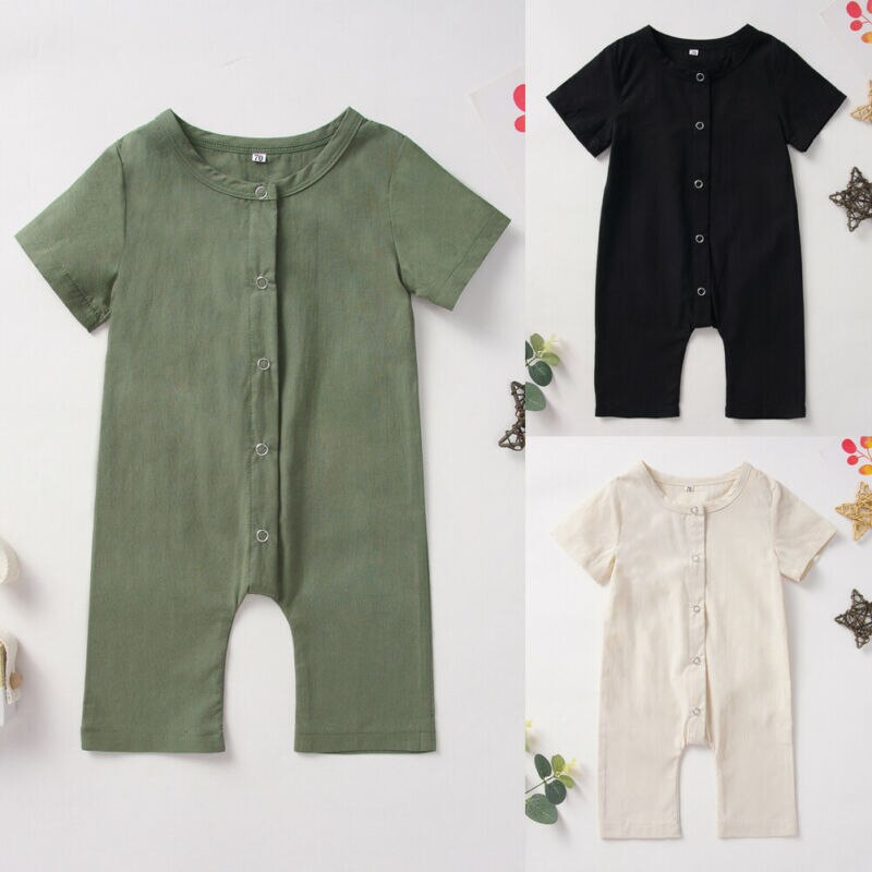 Pudcoco – barboteuse à boutons pour bébés garçons et filles, vêtements d'été, combinaison à manches courtes, tenue, costume de soleil
