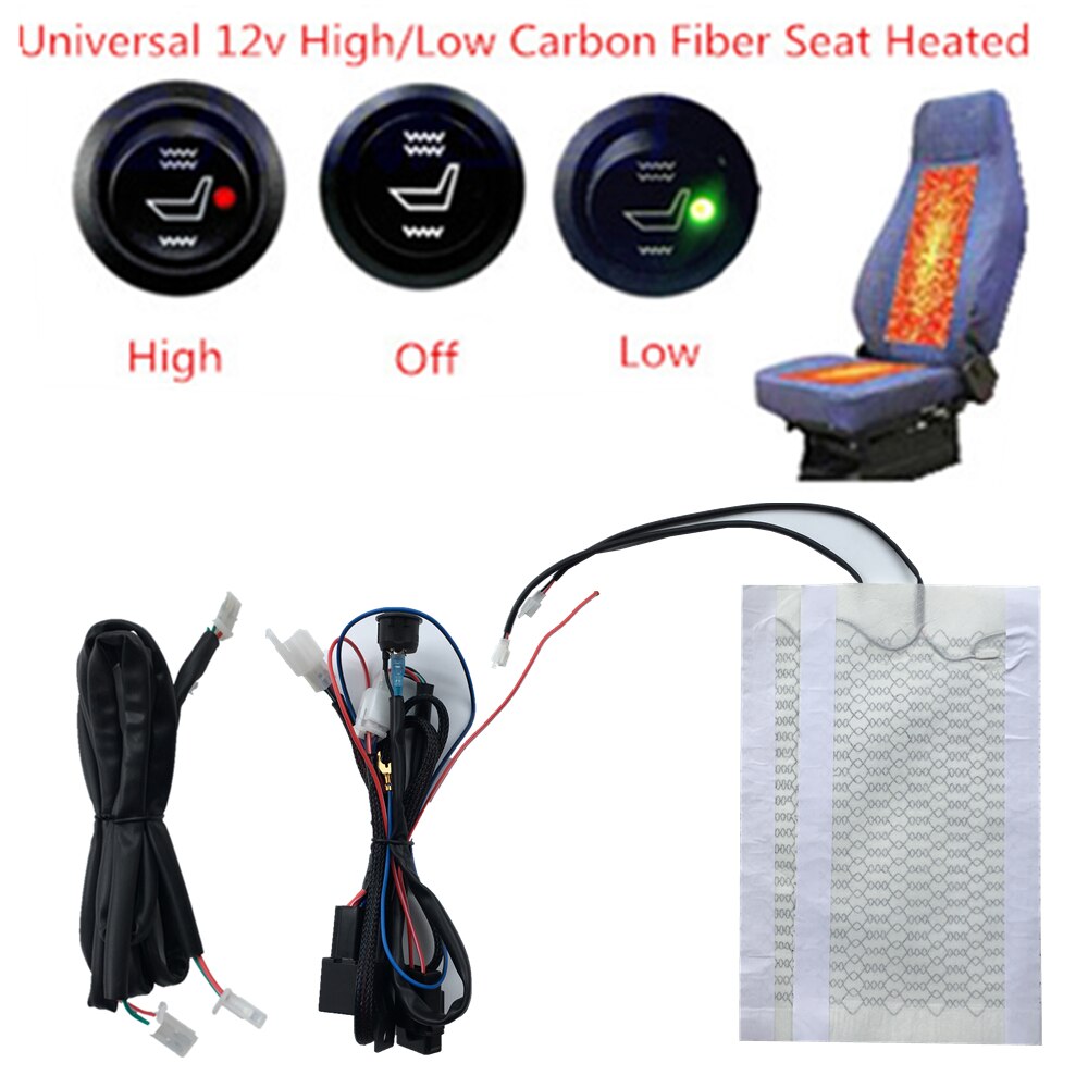 12V universele carbon fiber seat verwarming heater pad auto heater ronde switch verwarmd seat cover warm ondersteuning Herfst winter