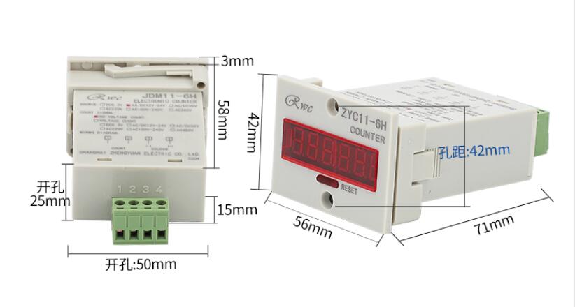 6 Ziffer Anzeige Elektronische Digital Zähler JDM11-6H industrielle zähler stromausfall speicher