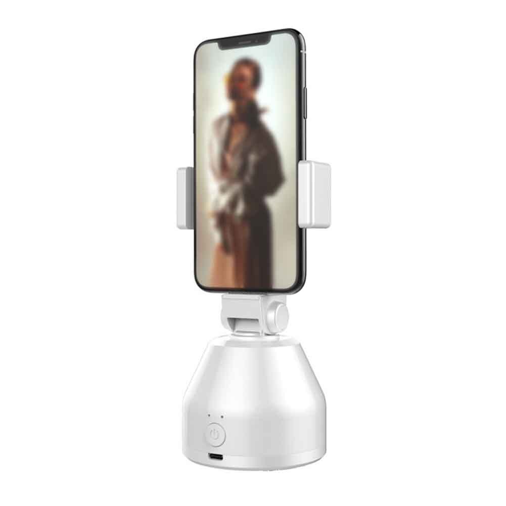 Bluetooth Mount Hands Free For Smartphones 360 Degree Rotation Home Auto Face Tracking Selfie Stick Desktop Gimbal Stabilizer: White