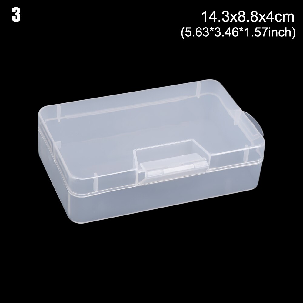 9Sizes Small Plastic Square Transparent Storage Box Items Sundries Organizer Case Jewelry Beads Container Tools Accessories Box: Brown