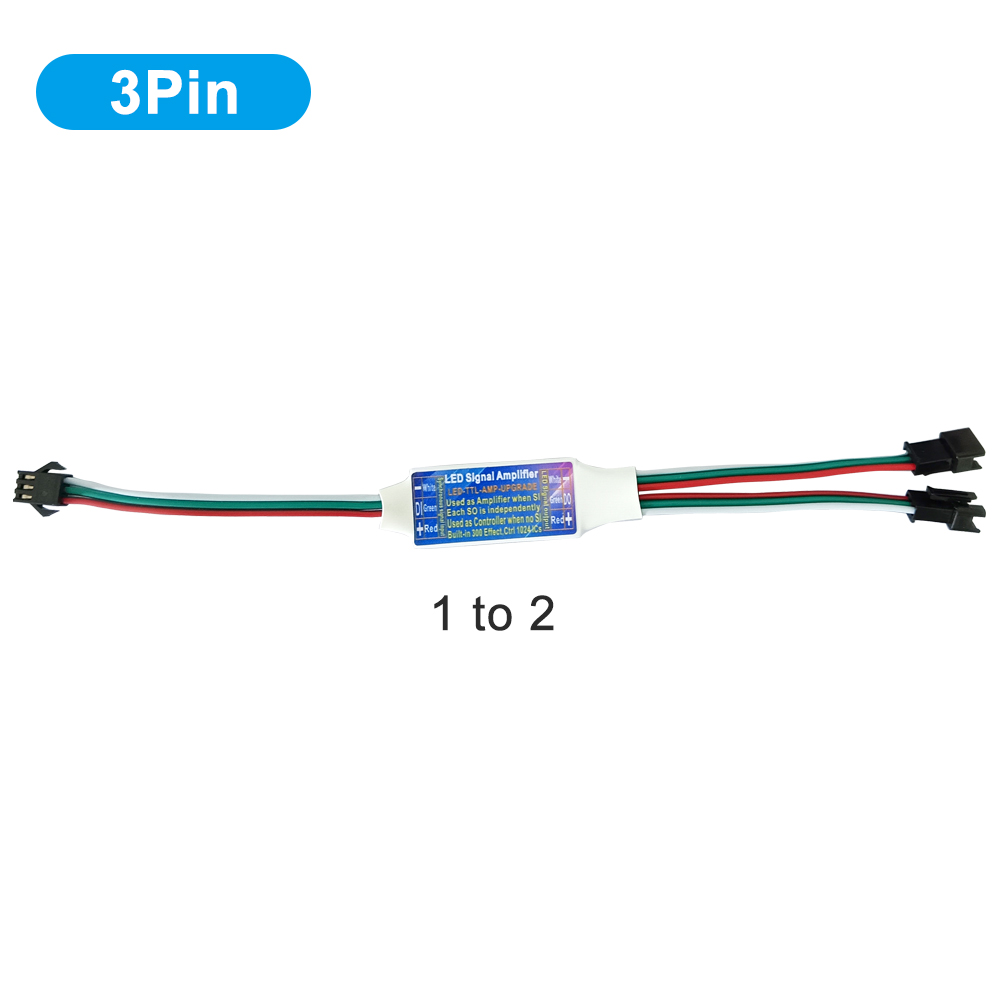 LED TTL Signal Amplifier Repeater Controller 2 In 1 For WS2812B WS2811 WS2813 WS2815 SK6812 3Pin 4Pin RGB Addressable LED Strip: Beige / 8