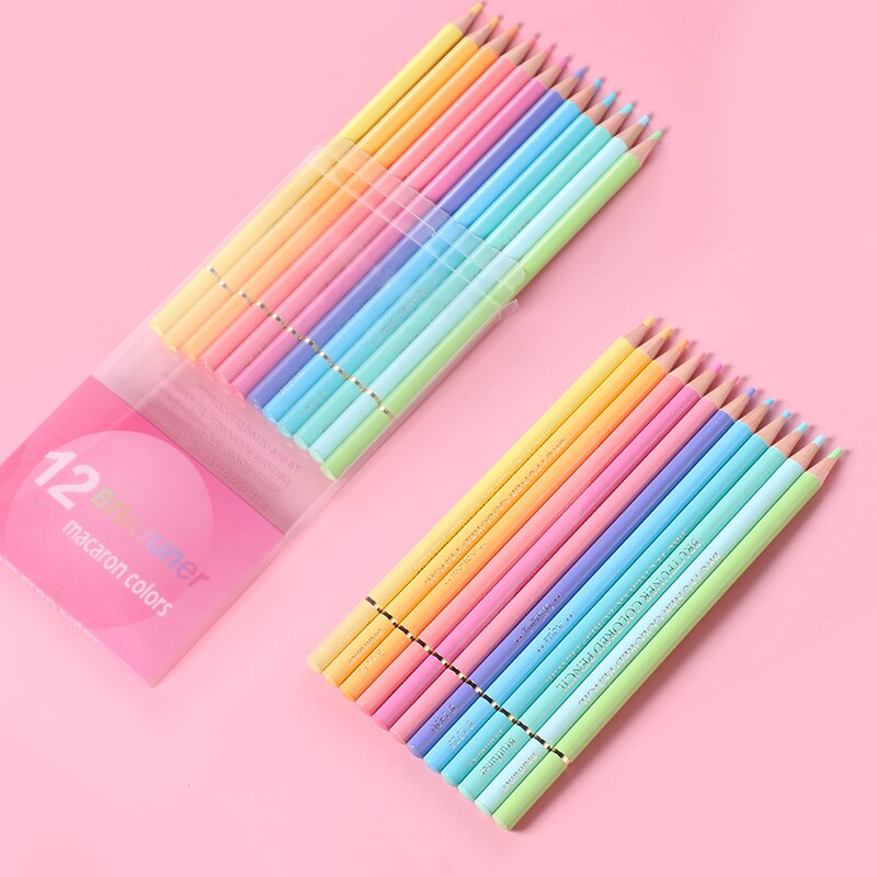 Brutfuner Macaron Color Pencil 12 Color Set Metallic Pencils School supplies art supplies