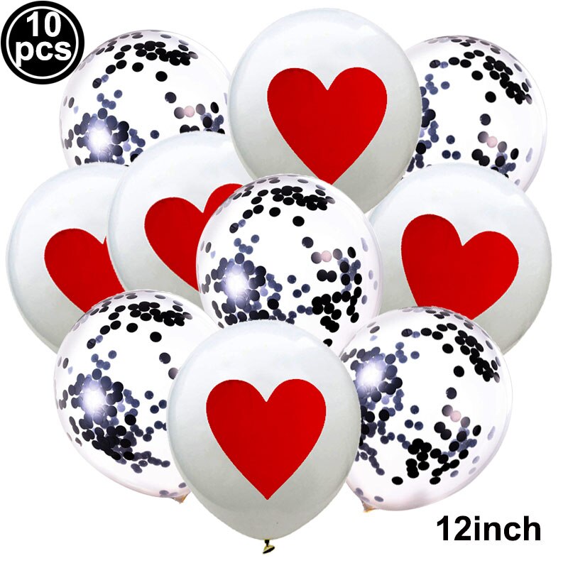 10X Casino Thema Party Decor Confetti Ballon Poker Latex Ballon Set Las Vegas Casino Verjaardag Bruiloft Decor Spades Ballen: E