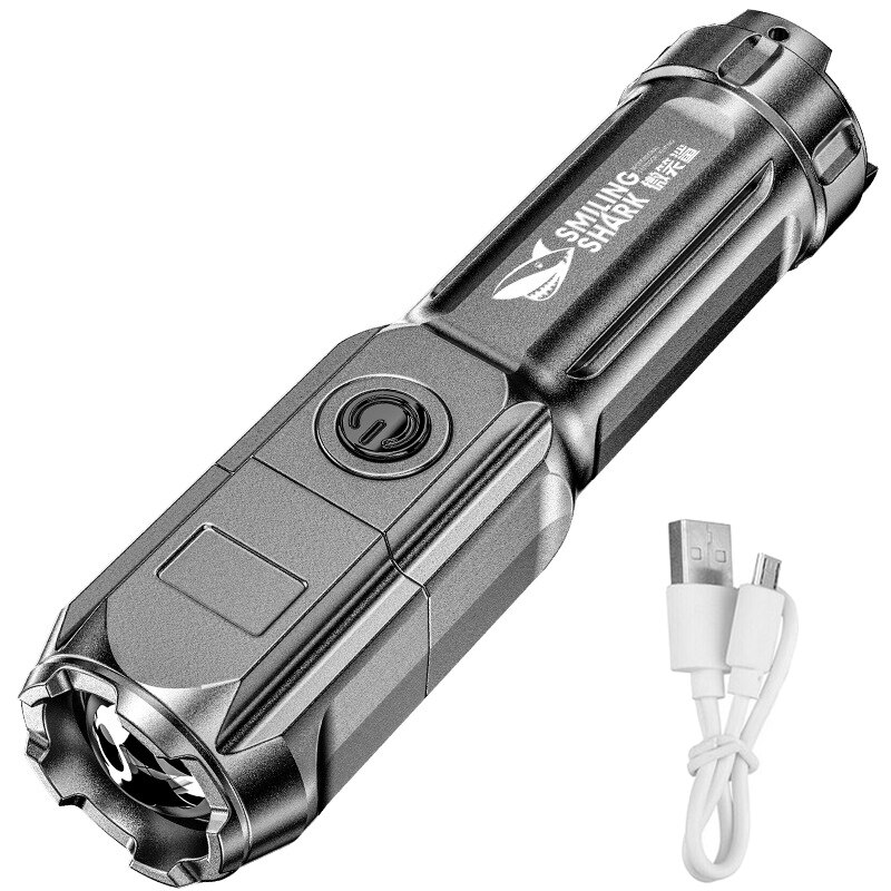 Linterna de luz potente recargable con Zoom, luz gigante brillante de xenón, fuerzas especiales para el hogar, exterior, portátil, Led luminosa: Default Title