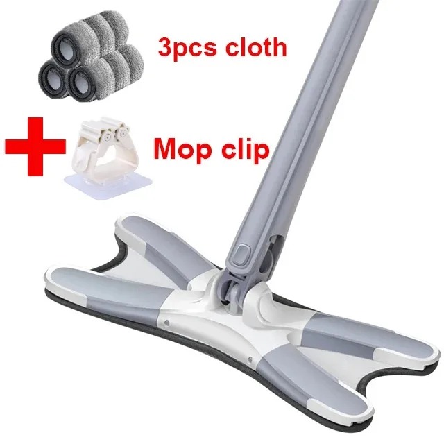 X Type Flat Floor Mop Microfiber Dweil Met Zelfwringende Stofzwabber Houten Vloerreiniger Dweil Droge Natte Dweil Met Verwijderbare Wasbare Pad: Rood
