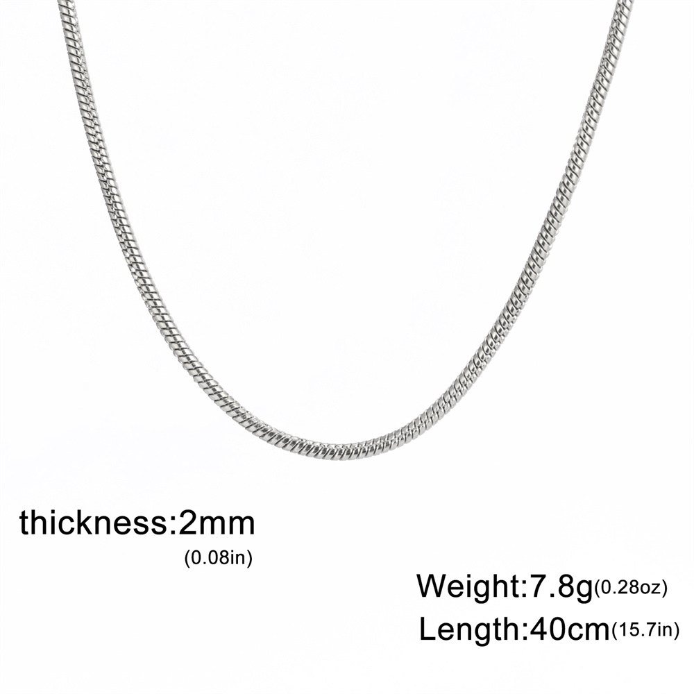 My Shape Collar de cadena de serpiente redonda para hombres y mujeres, Gargantilla de cadena de eslabones de acero inoxidable, 0,9mm, 1,2mm, 2mm, de joyería de: 70 cm / Azul de zinc