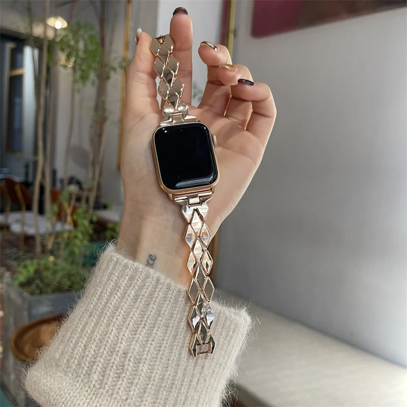 Cinturino in acciaio inossidabile per cinturino Apple Watch 49 45 44 42 41 40 38mm, cinturino con fibbia in metallo per Apple Watch Series 9 8 7 Ultra 6 5 4 SE: M / GREEN BLUE