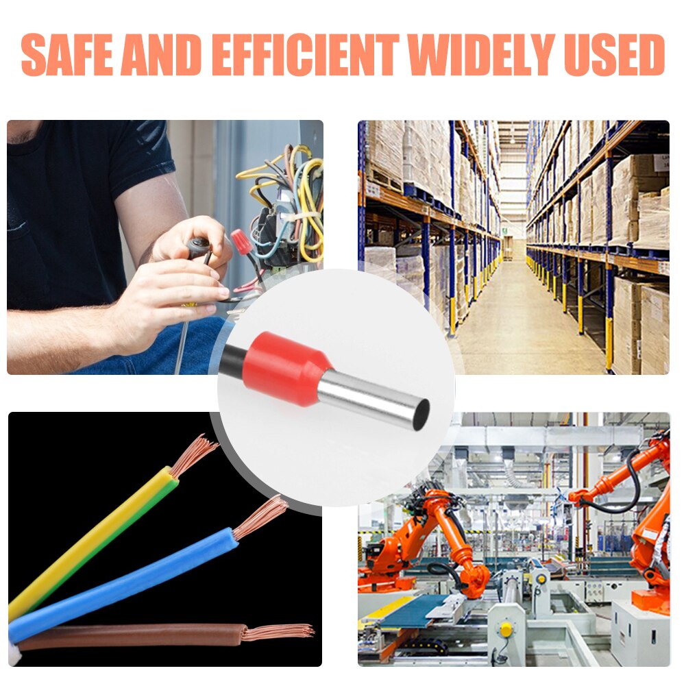 1200pcs Copper Tubular Terminal Wire Connection Crimp Electrical Wiring Connector Crimping Insulated Tube Terminals Set Suit