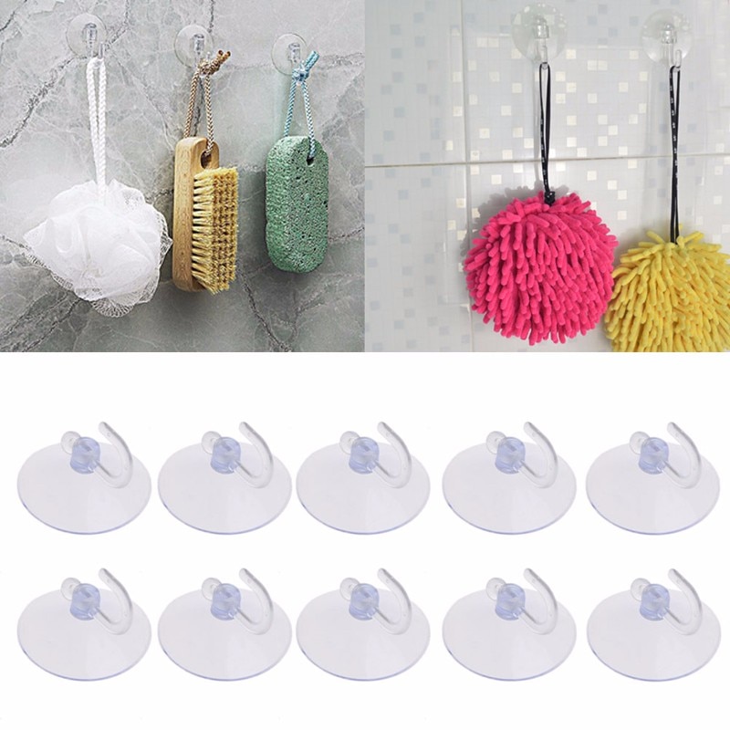 Colgadores con forma de gancho para pared, ventosa, para cocina y baño, 10 Uds., 4cm, estilo Simple