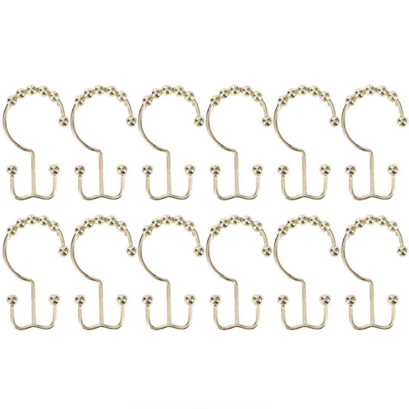 Shower Curtain Hooks Durable Shower Hooks Curtain Rings for Kitchen Home: Golden