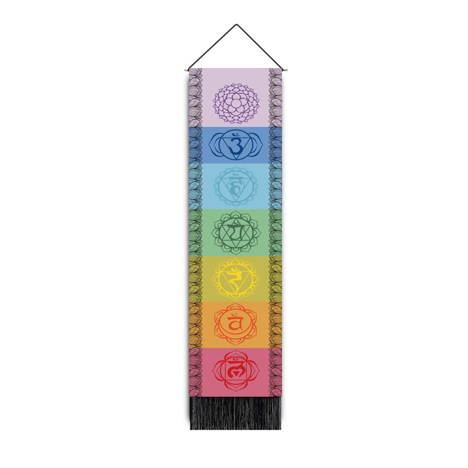 Tapiz de Mandala de 7 Chakras, cartel de meditación de Yoga, decoración de pared, pintura para decoración del hogar, arte de pared: B