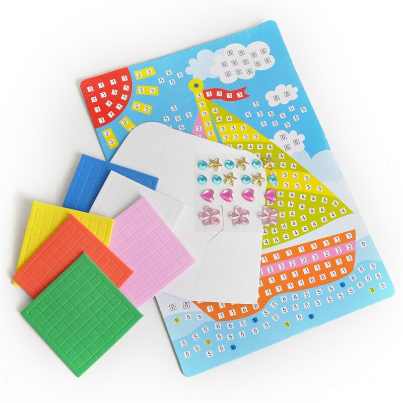 12 stili Possono Essere Scelgono Lotto 3D Mosaici Di Puzzle Creativo Sticker Gioco Animali di Trasporto Arti Del Mestiere per I Bambini Giocattolo Educativo giocattolo