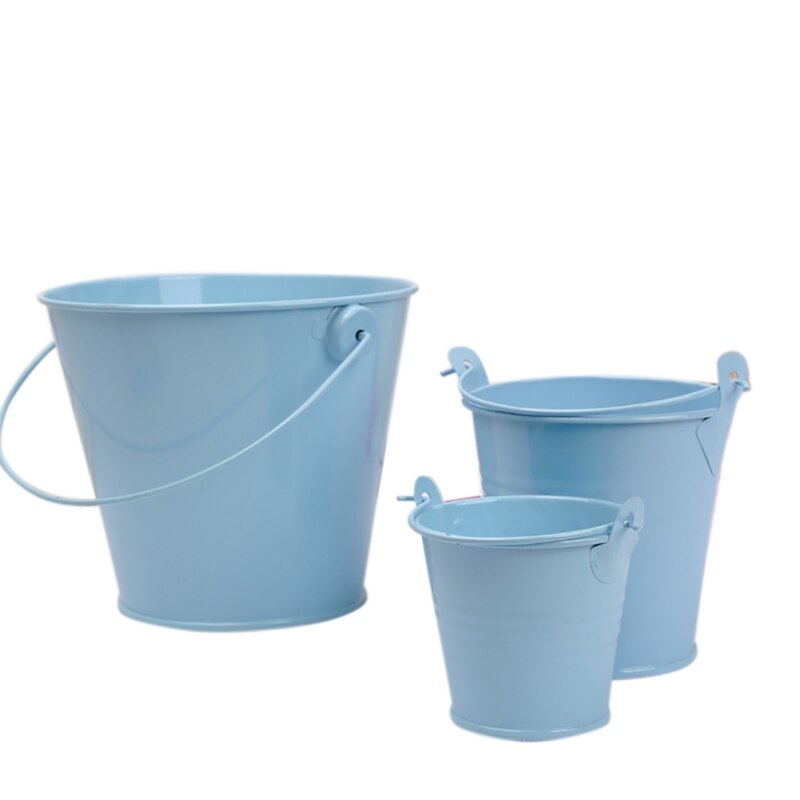Mini cubos de lata cubos de hojalata de colores con asas maceta de plantas organizador de almacenamiento de escritorio decoración casa hogar: QL / M