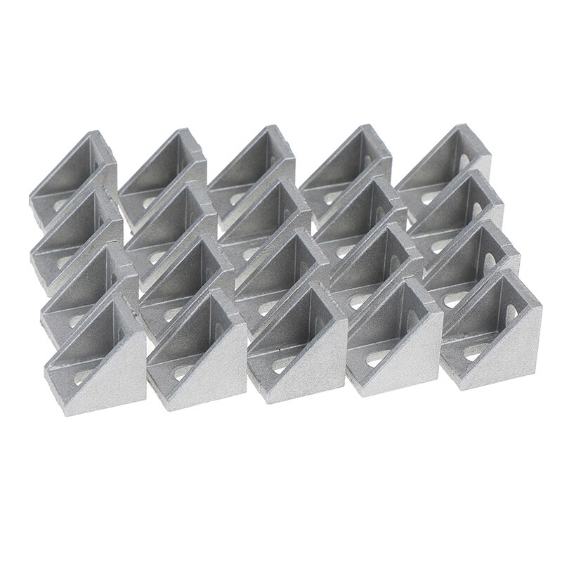 20Pcs/Lot 3D Printers CNC Routers Industrial Profile Corner Fitting Angle Aluminum Connector Bracket Fastener 17*20*20mm